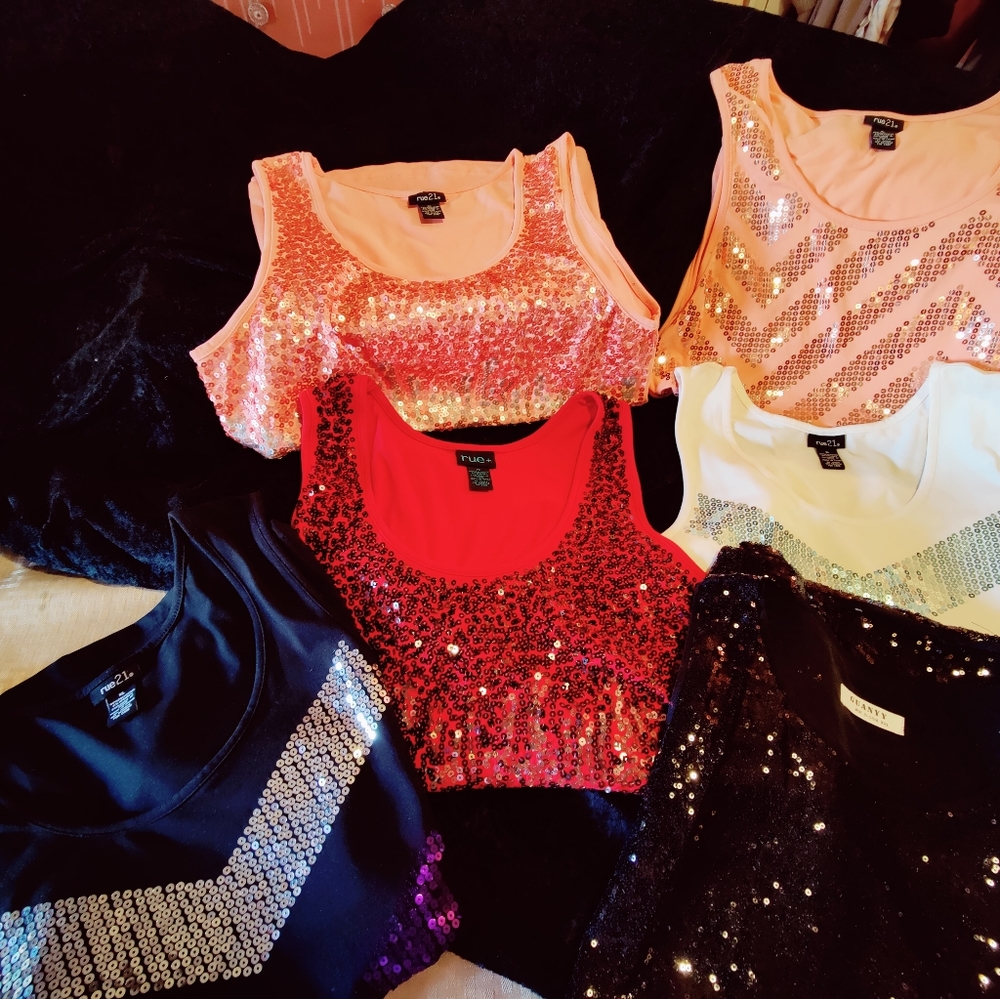 Rue 21, Guanyy, & Rue+ Sequined Sleeveless Blouse Tops